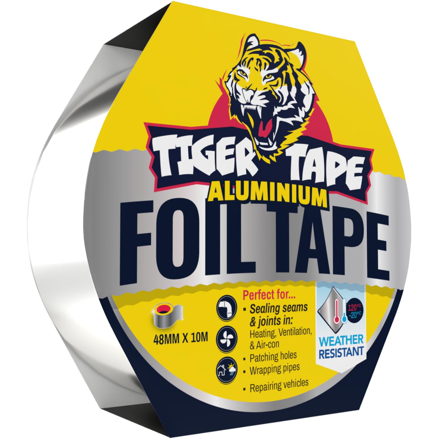 Tiger Tape Aluminium Foil Tape - 48mm x 10m