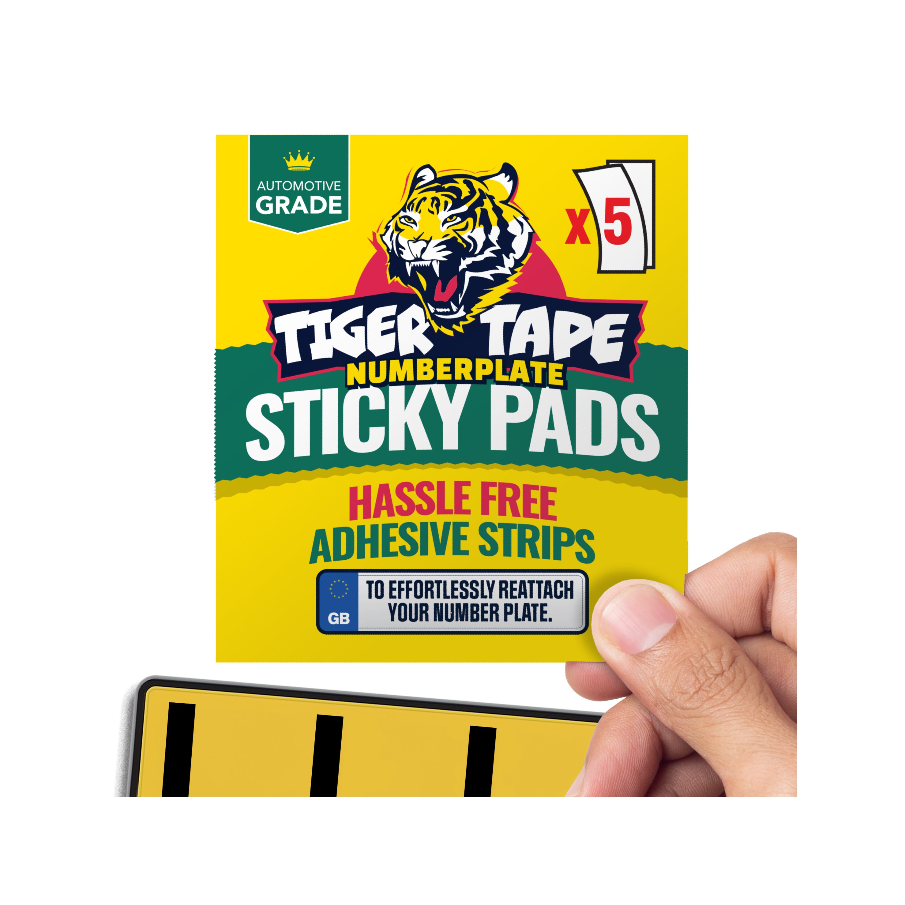 Tiger Tape® Car Number Plate Sticky Pads